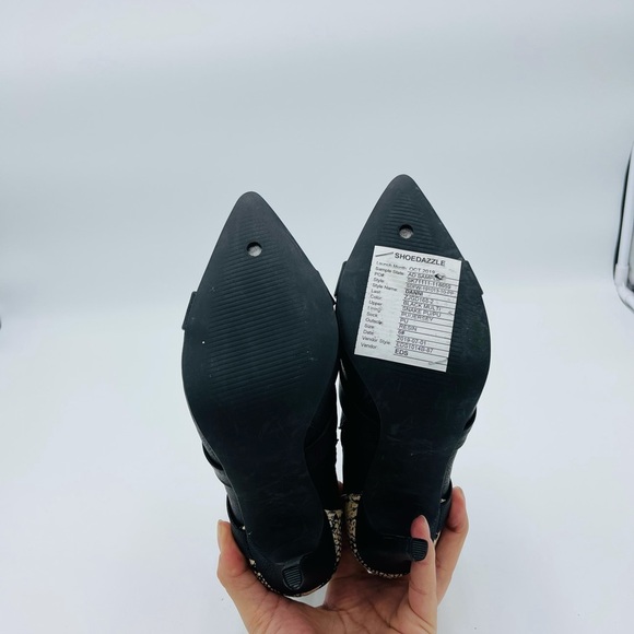 NEW SHOEDAZZLE FAUX SNAKE SPRINT LOCK MUTLI STRAP ABOVE ANKLE HEEL BOOTS - Picture 6 of 8